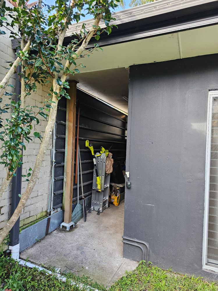 The front of the area that I'm working with. I would like to install a door here to enclose the space