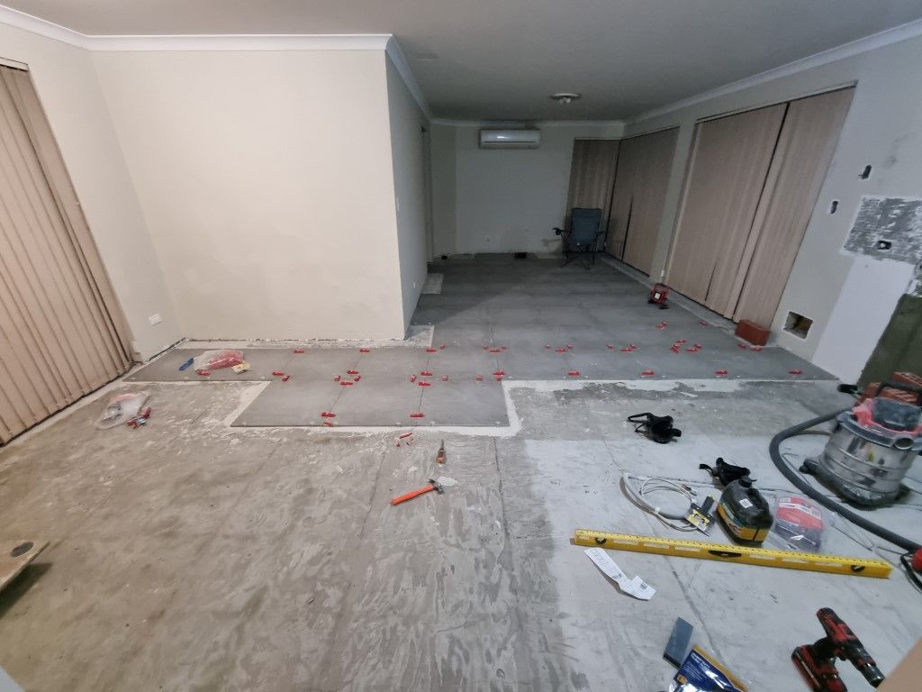 How to lay 600x600 Porcelain tiles on im... Bunnings community