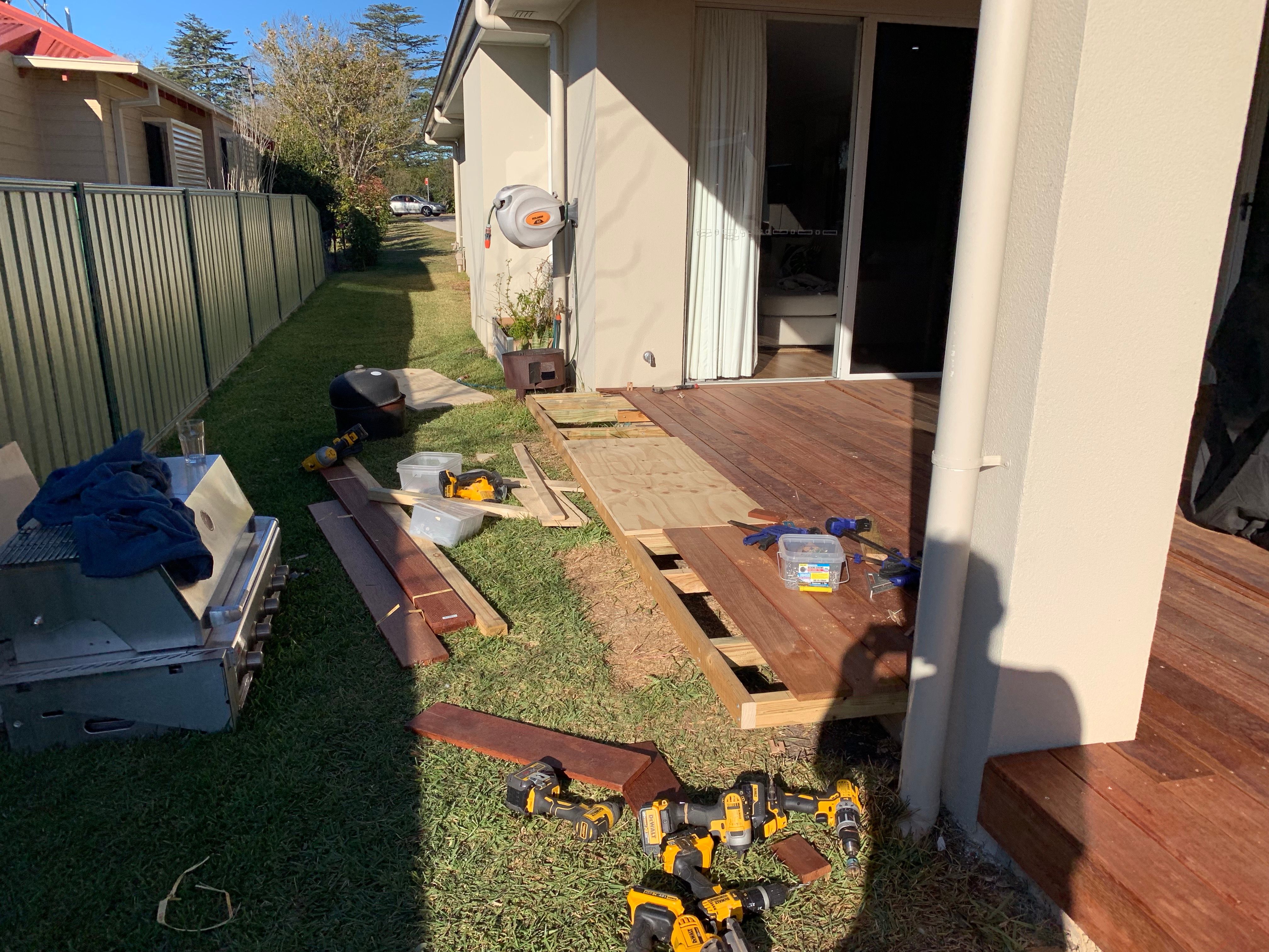 Decking over concrete slab Bunnings community