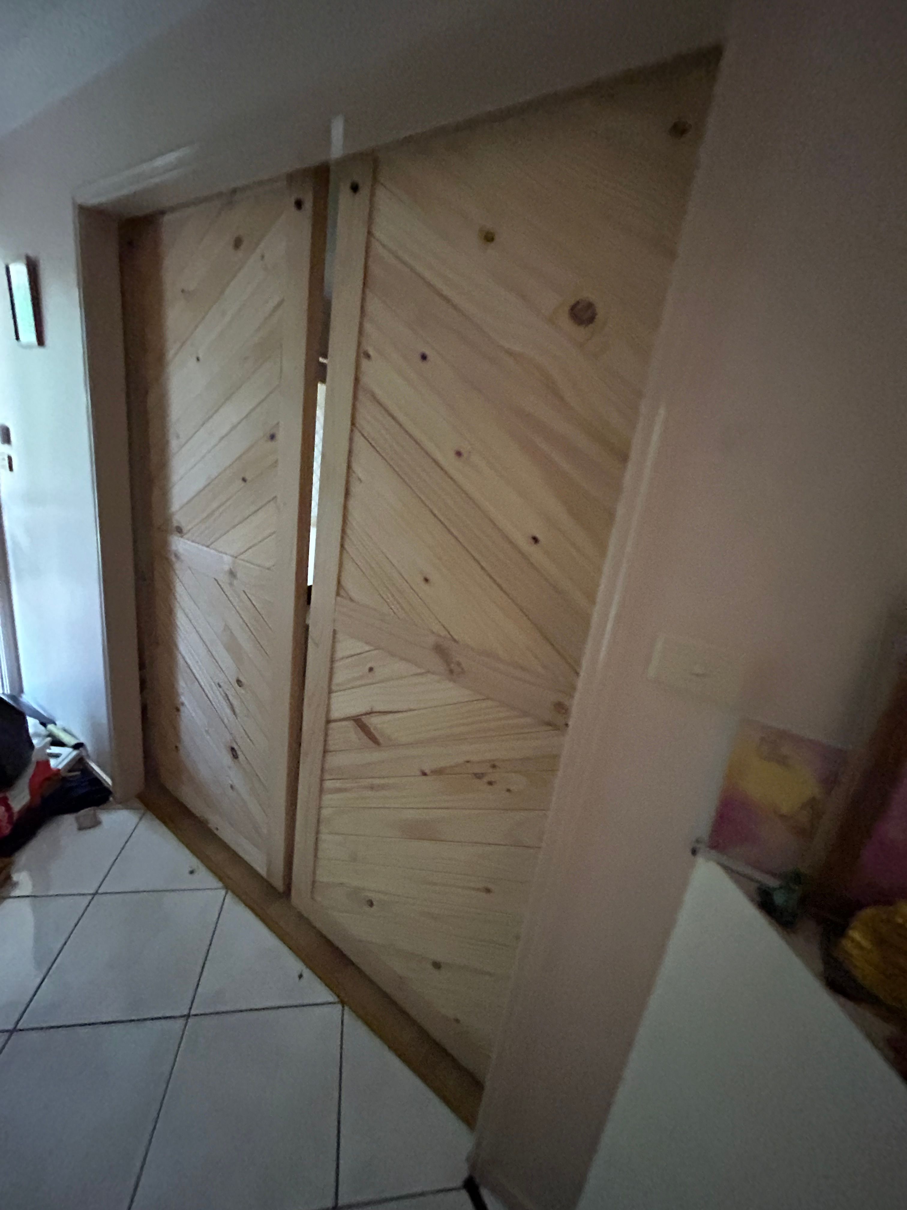 How to finish a pine barn door Bunnings community