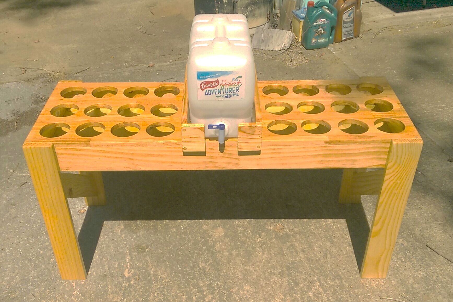 Water bottle table for a local Kindy. Bunnings community