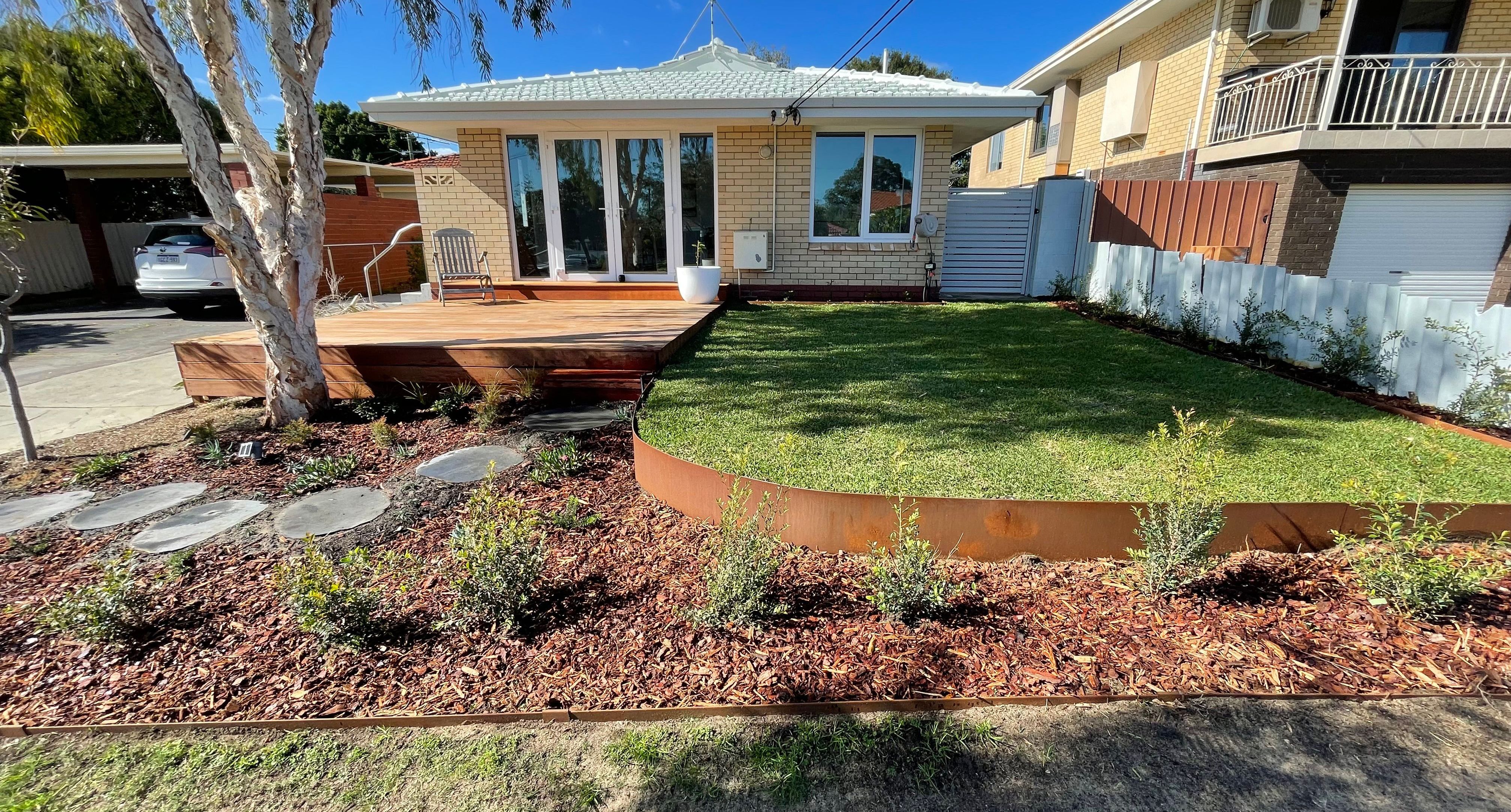 Front yard overhaul with deck and landsc... Bunnings community