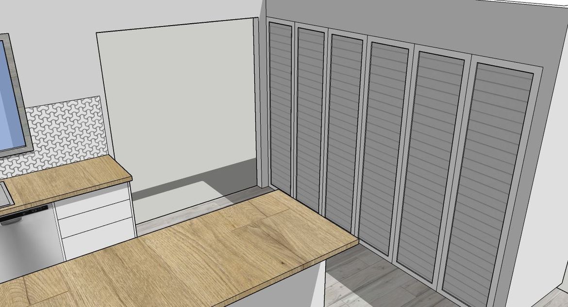 Louver doors to hide all that laundry stuff.