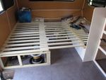 I then built a second bed opposite with just a plain slat top, also hinged for access underneath..