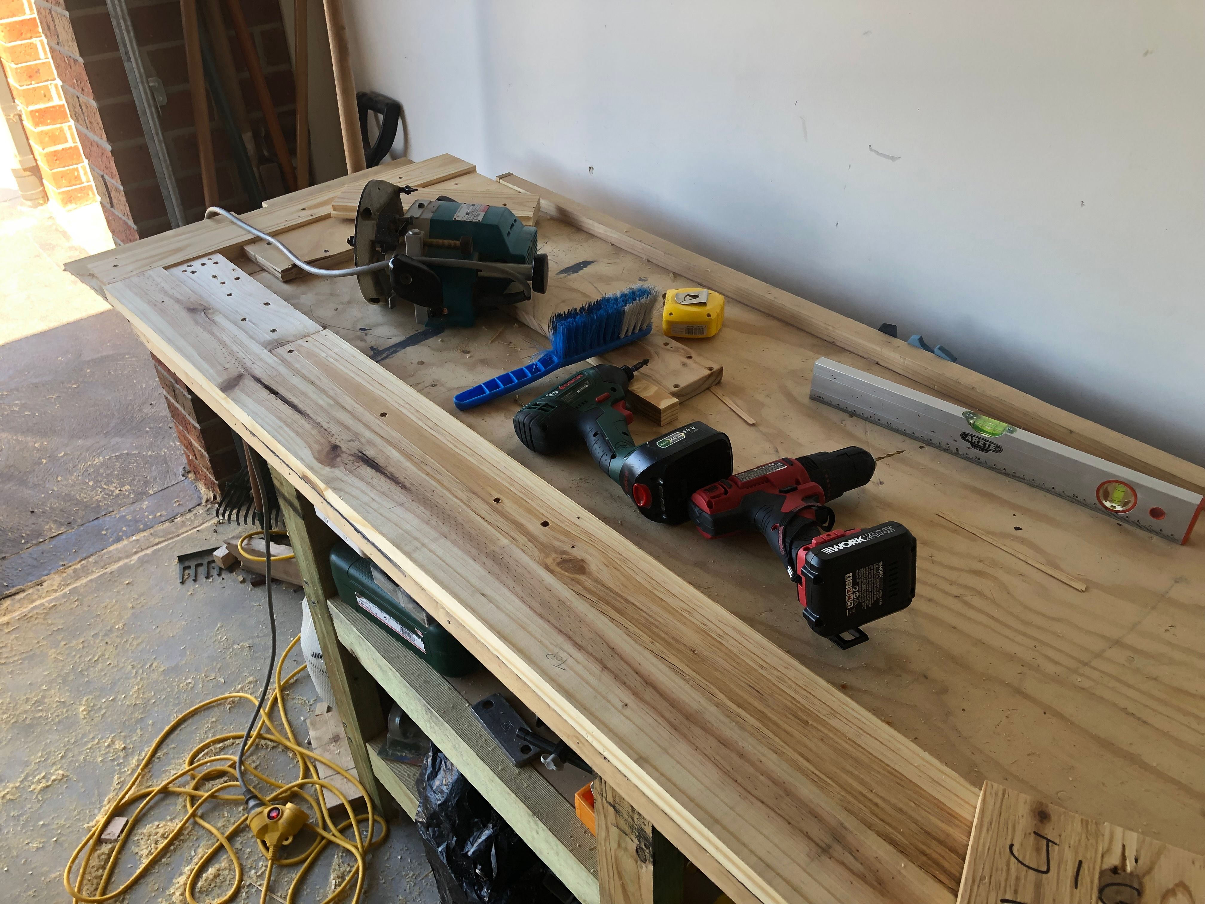 Table Built from Pallet/crate wood Bunnings community