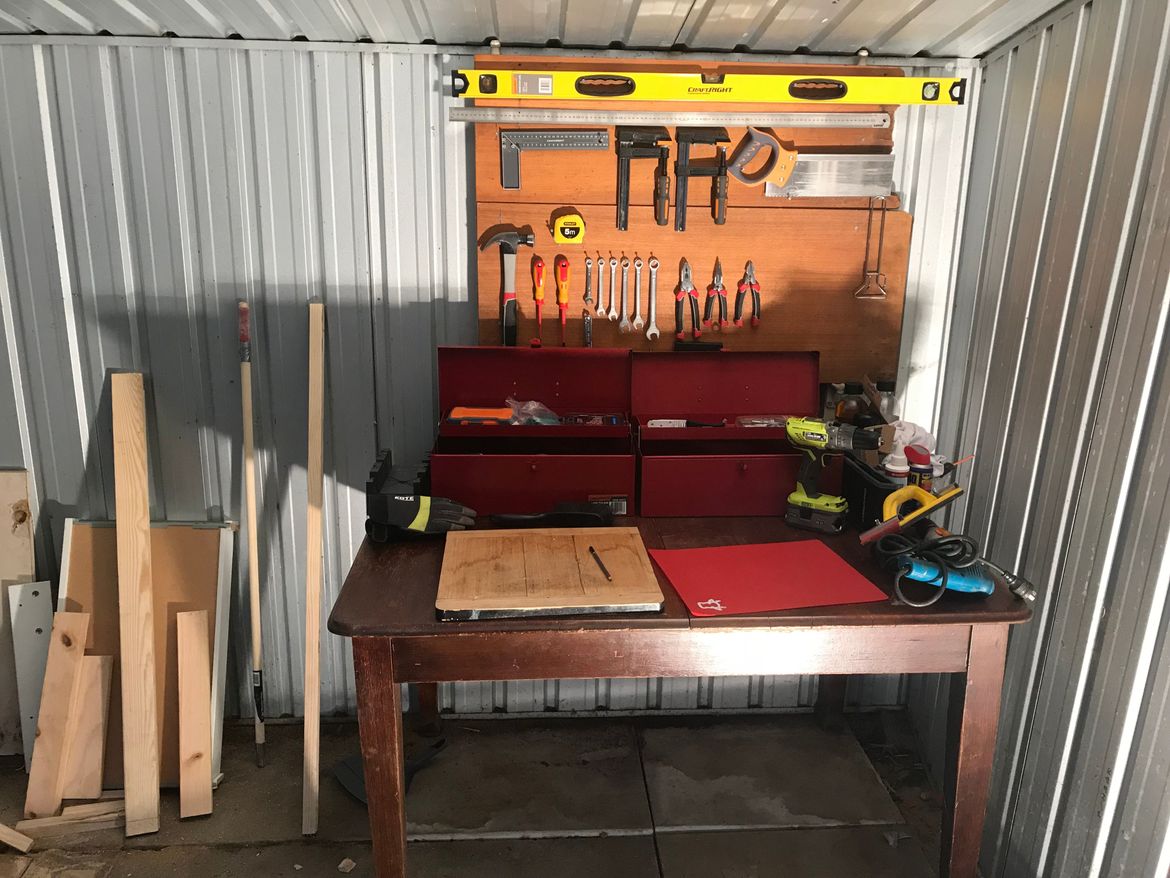 Work table and tool rack