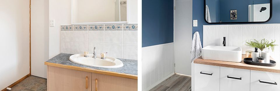 Before and after bathroom makeover