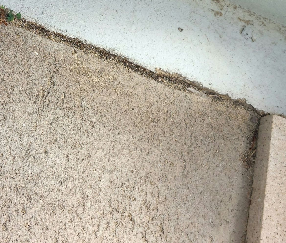 not sure what the tram lines are from.. not on the original pic. this is the top of the pathway.. gap with tape goes all the way down.