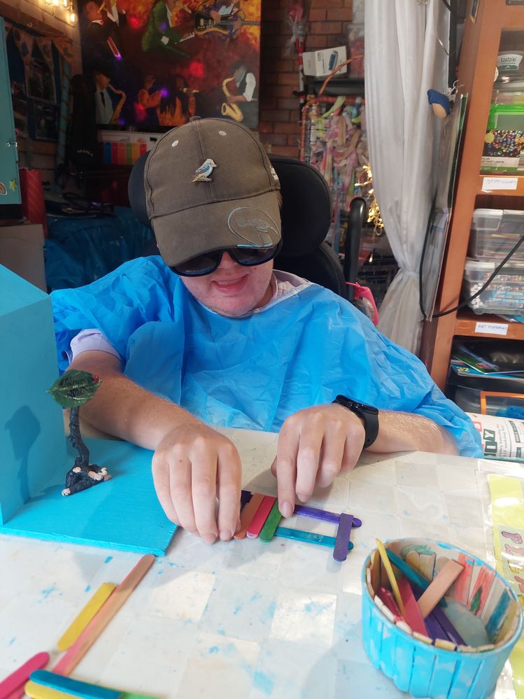 We used double sided tape to secure the Pop Stick Palings into place.