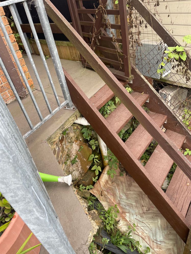 Bottom of concrete pathway/staircase