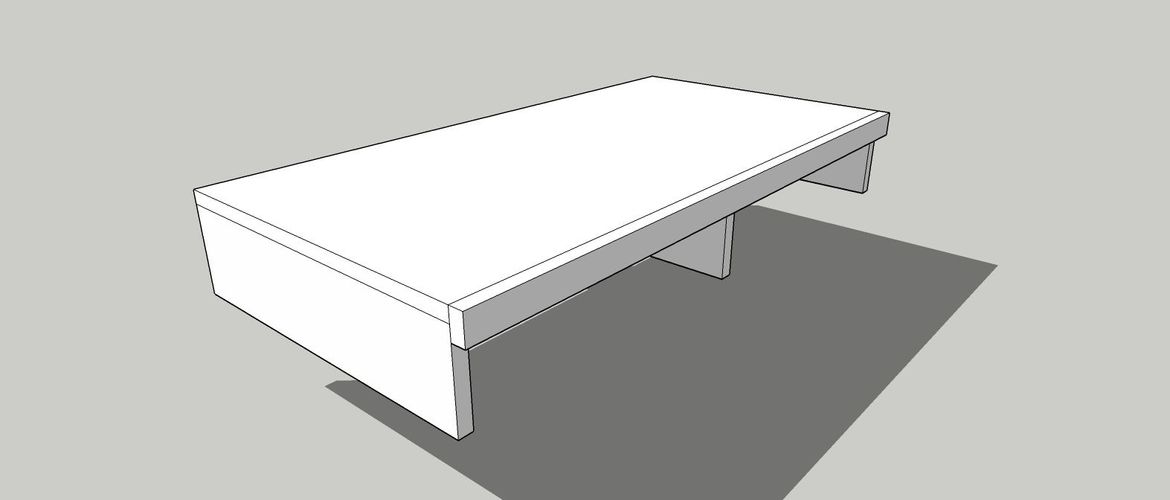 A supporting long piece, drilled both into the legs and shelf to prevent swayng and shearing.