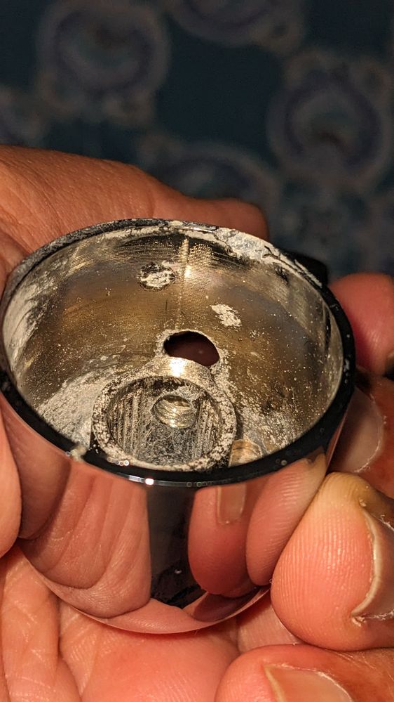 Inside of the shower handle