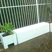 Outdoor bench seats and planter boxes