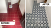 Laundry floor DIY transformation with peel and stick tiles