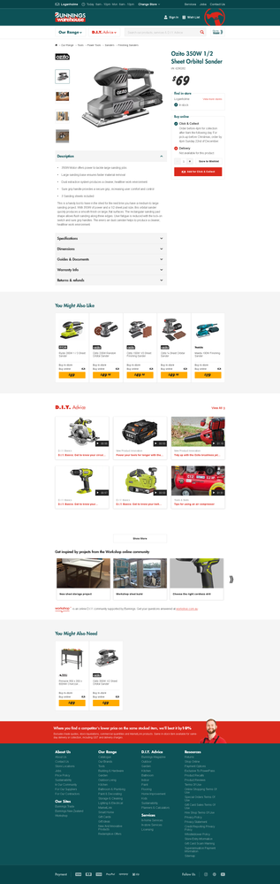 The orbital sander not the finishing sander.