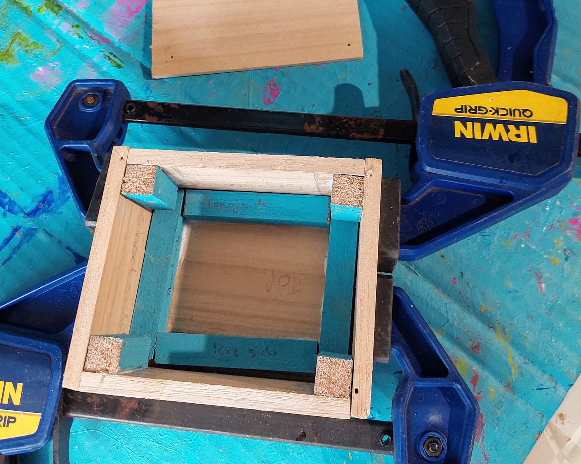 We used clamps to hold everything in place while the glue dried.