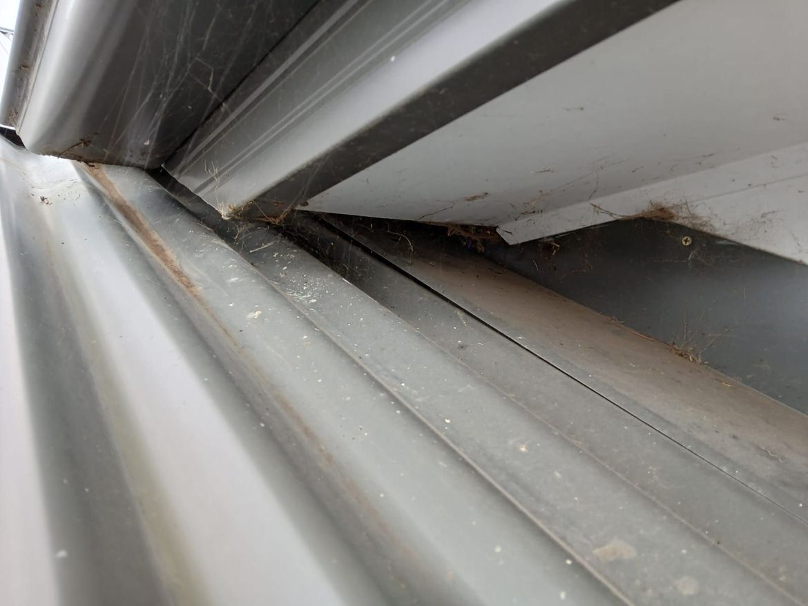 two levels of roof meet