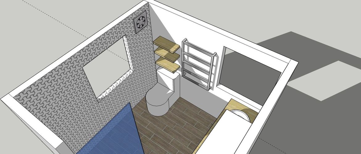 I thought about getting a modern exhaust fan picture but I wanted to make sure you knew where I placed it in the plan.