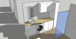 I knocked doiwn the walls of the drawing so that you can have a better view of the lay outof the cabinets.