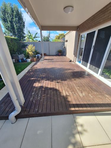 Before Sanding - Worn from UV & Foot Traffic