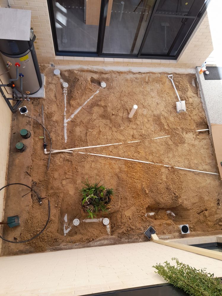 Exposed services before digging footings for joinery.