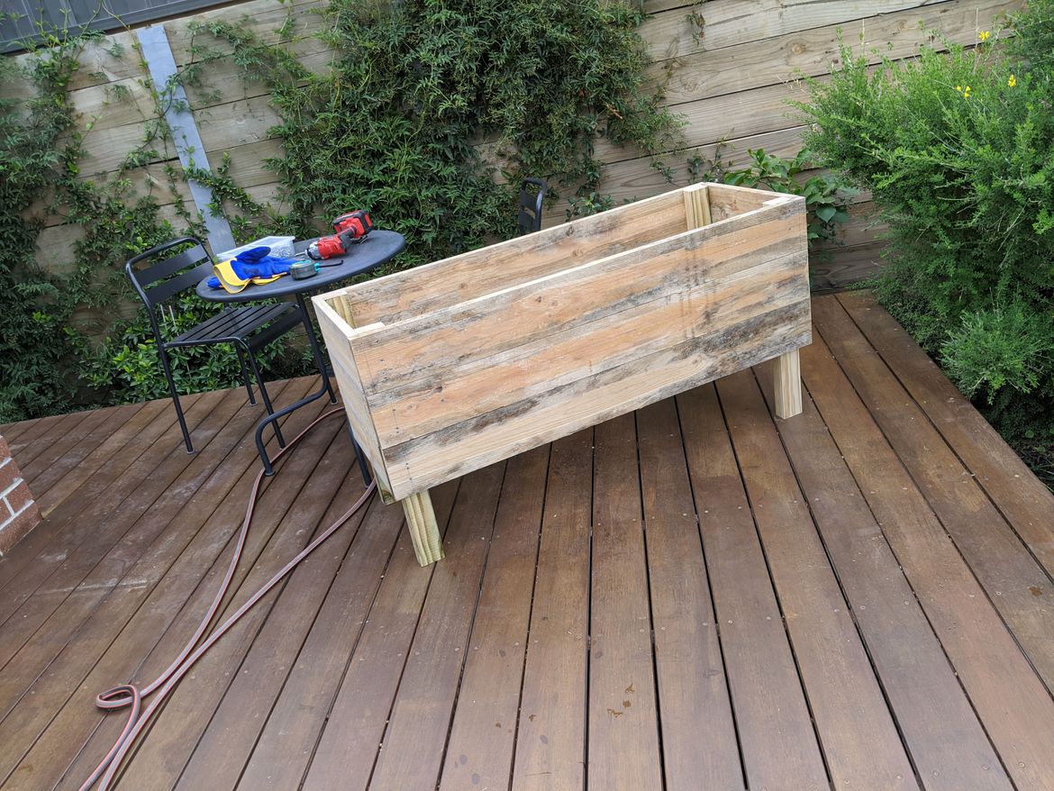 First DIY project - Elevated planter box made from Treated Pine.