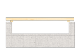 Space between the tub and tabletop will have storage containers