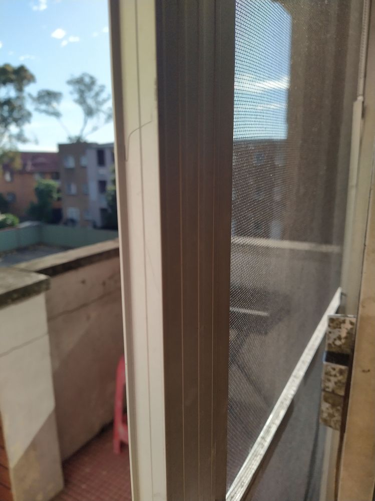 The edge of the screen door