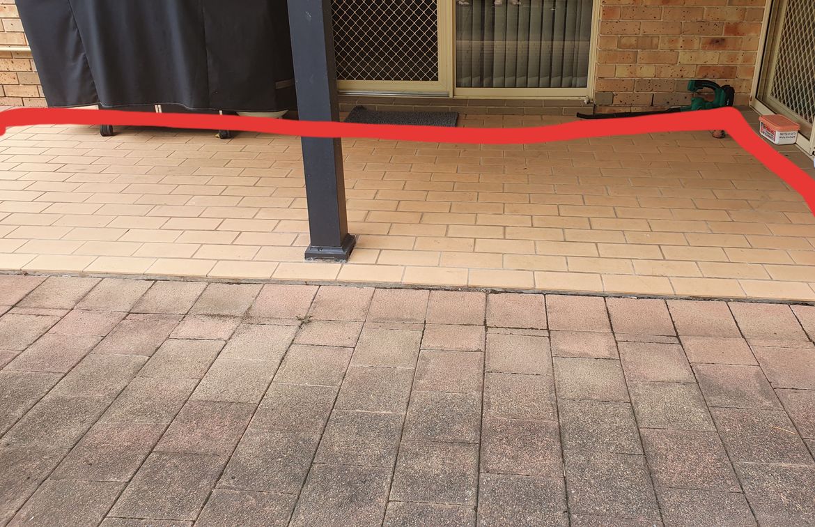 Existing tiled verandah on slab