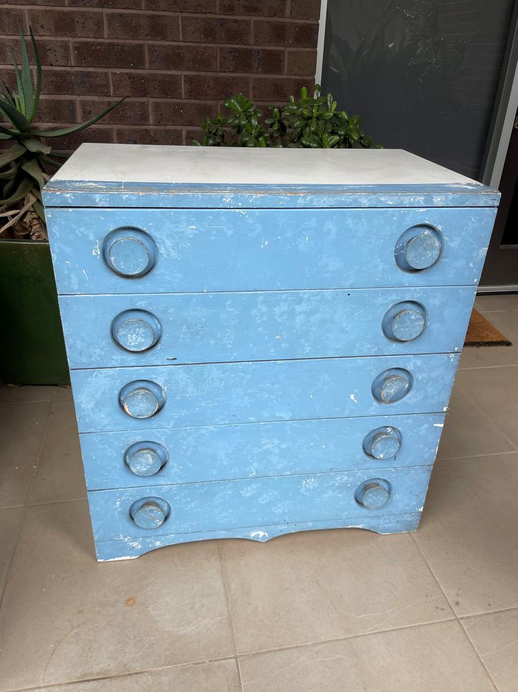 Before - the original chest of drawers