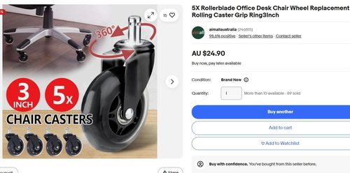 Rollerblade Office Desk Chair Wheel Replacement Rolling Caster Grip Ring 3Inch.jpg