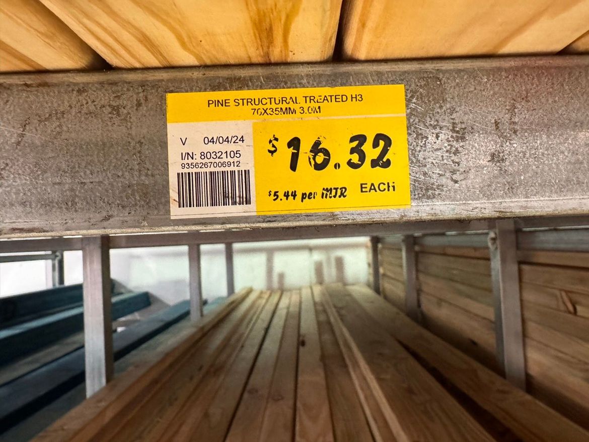 Treated pine for the framing