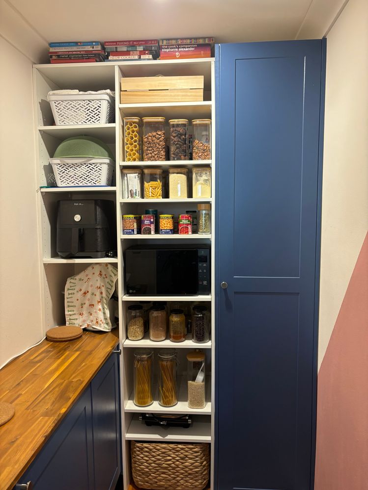 Finalised pantry in Vintage Blue