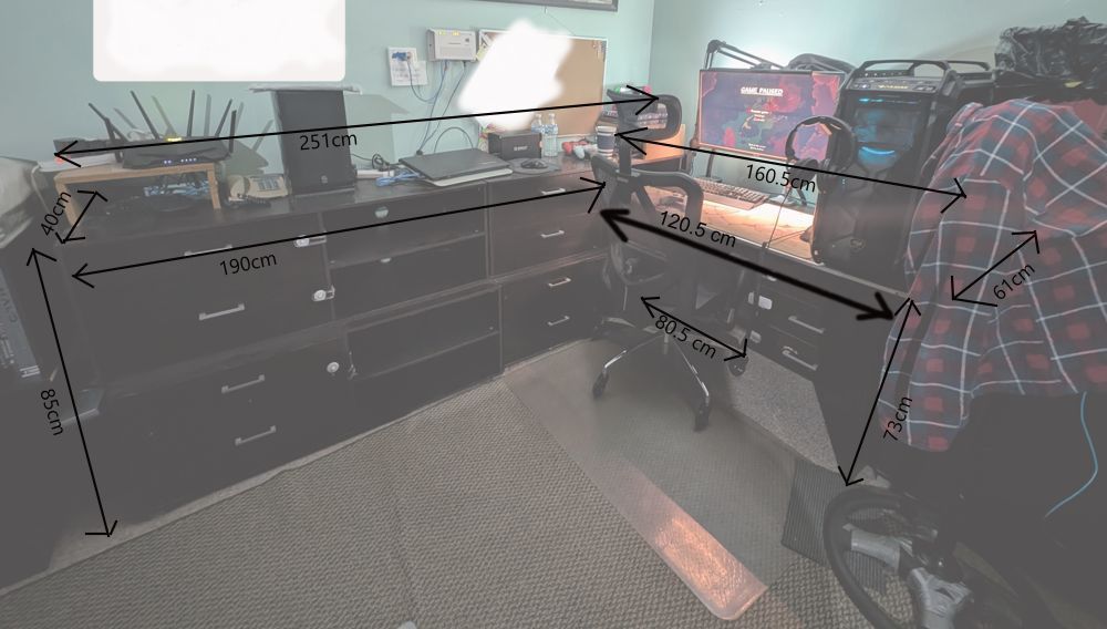 These are the current desk/cabinet measurements