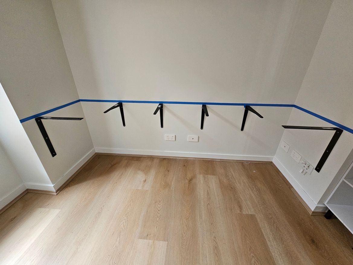 Angle brackets installed and ready