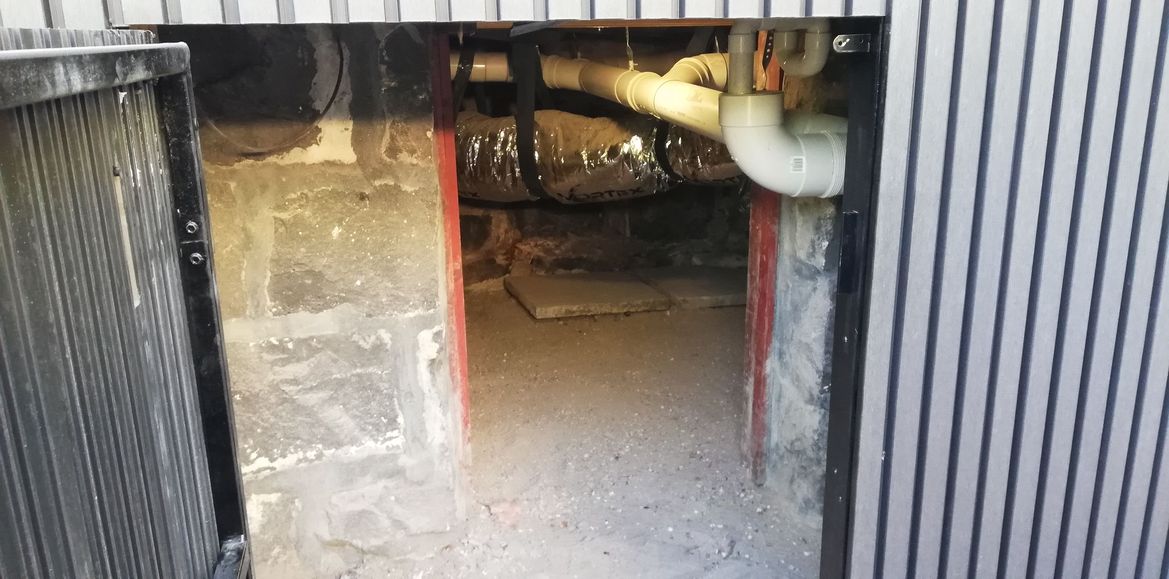 Entrance from under deck