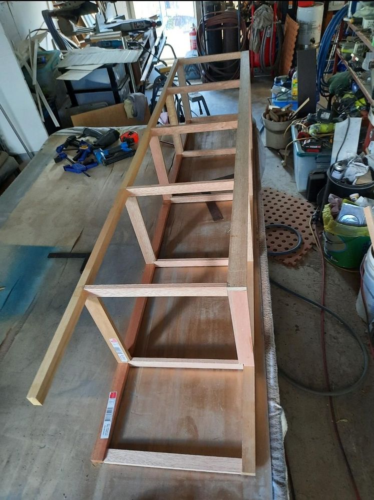 I use an air staple gun to construct the frame just like original construction.