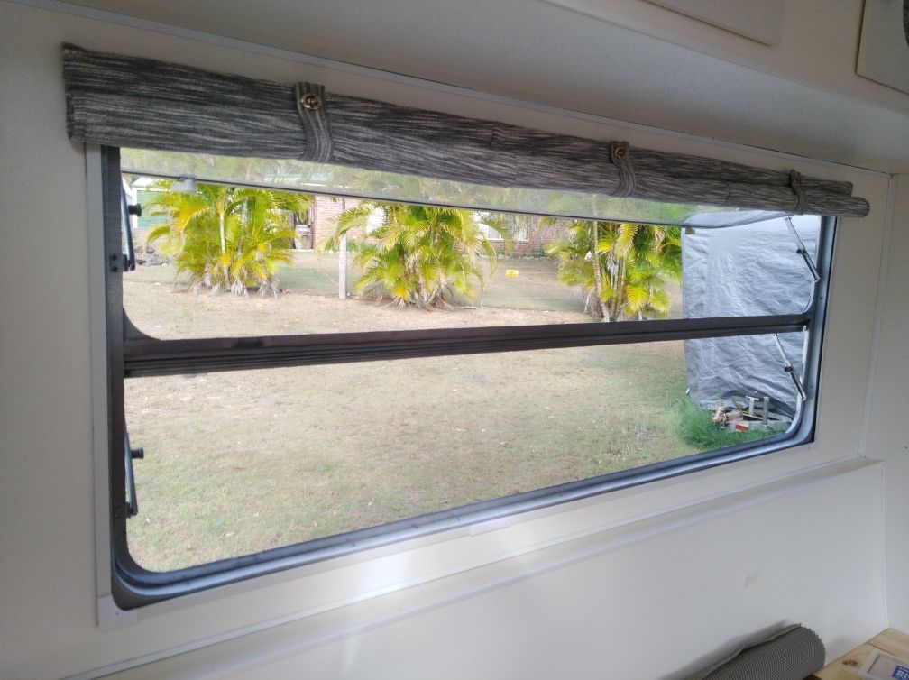 I used the XL size for this long window and added roll up blinds that I made to suit.