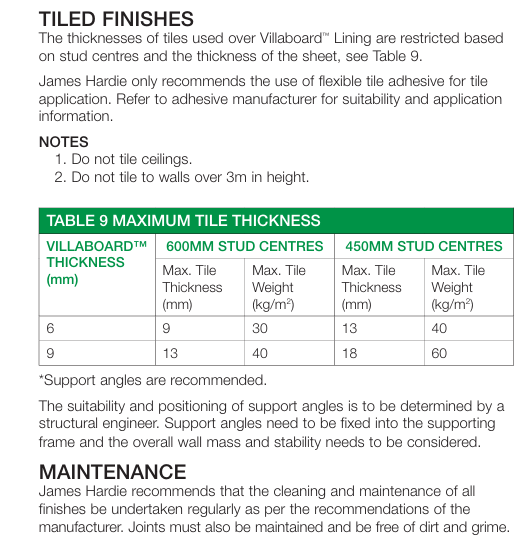 Villaboard thickness selection.png