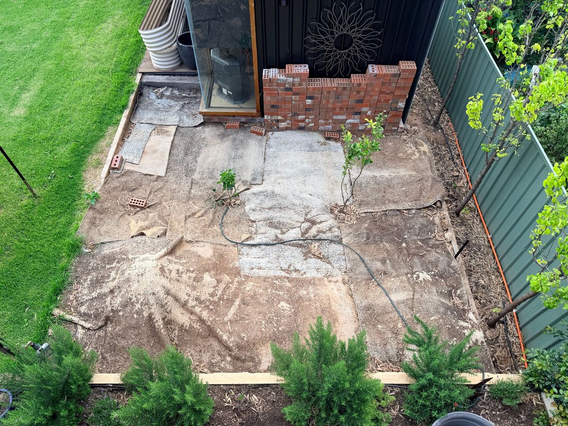 Some old carpet to help kill off the Weeds.