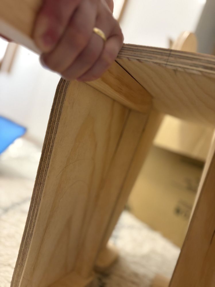 holding a potential corner block for reinforcing the joint