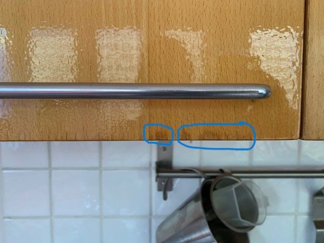 Newly vanished cupboard - vanish noticeably darker