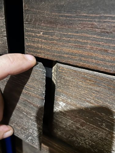 45 degree cuts on the opening side of the door.