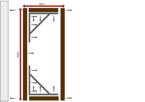 Side view with stays