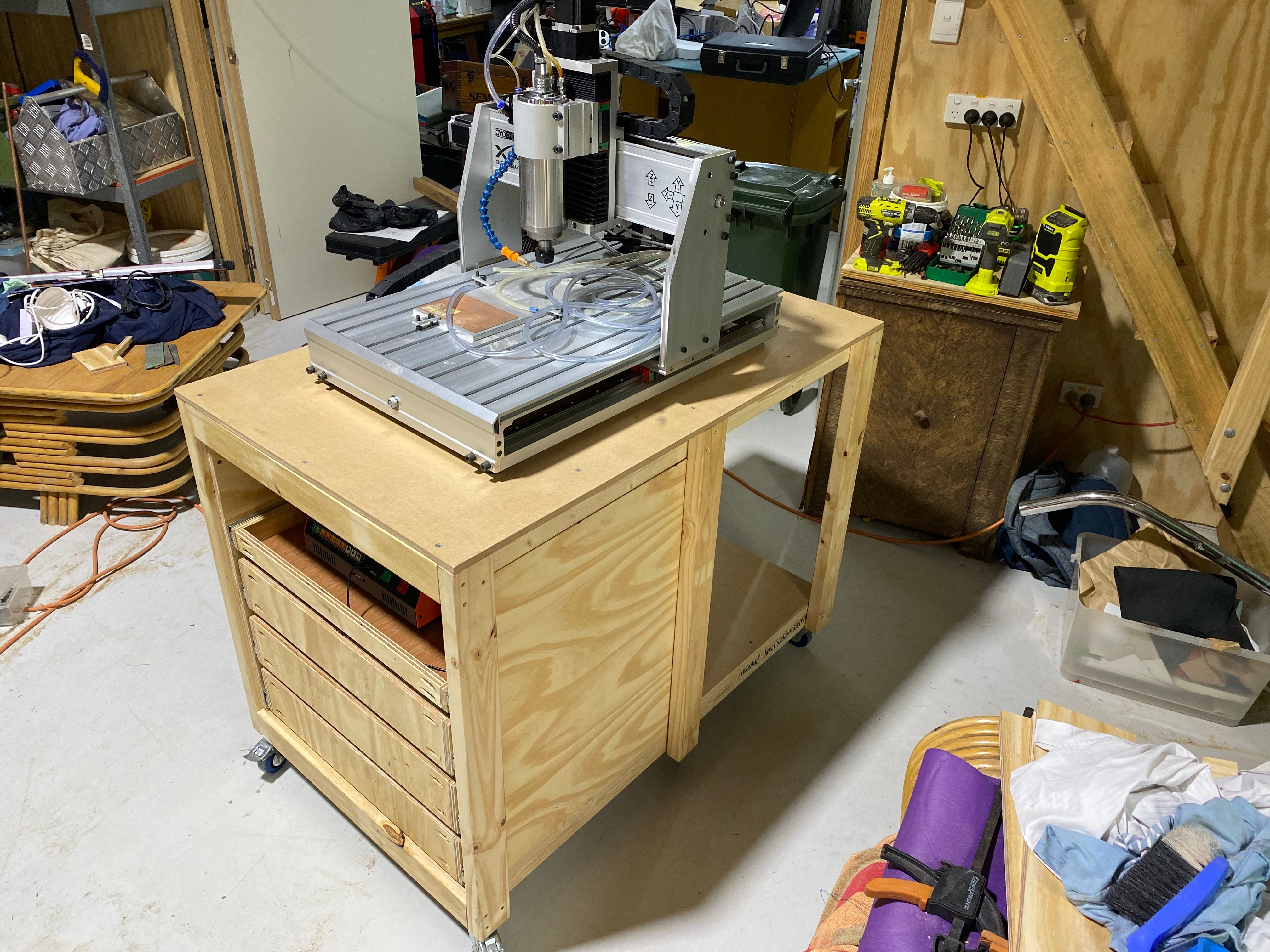 Mobile CNC router workbench with drawers Bunnings community