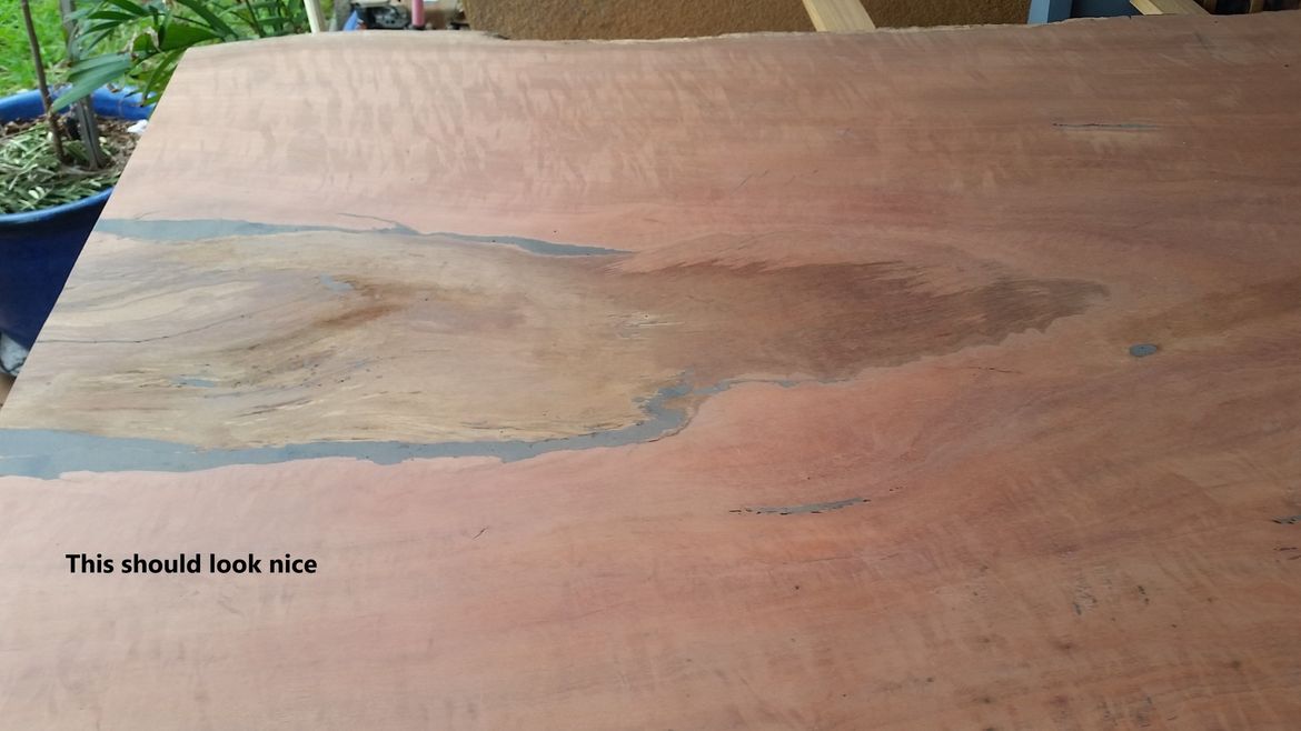 End of breakfast bar slab, looking forward to seeing how this comes up