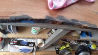 Stained from Black Oxide mixed in wood putty