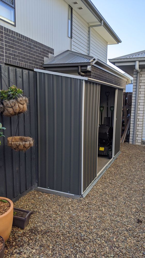 Absco Shed Built On Block Pavers, Outdoor Shed Ideas Bunnings