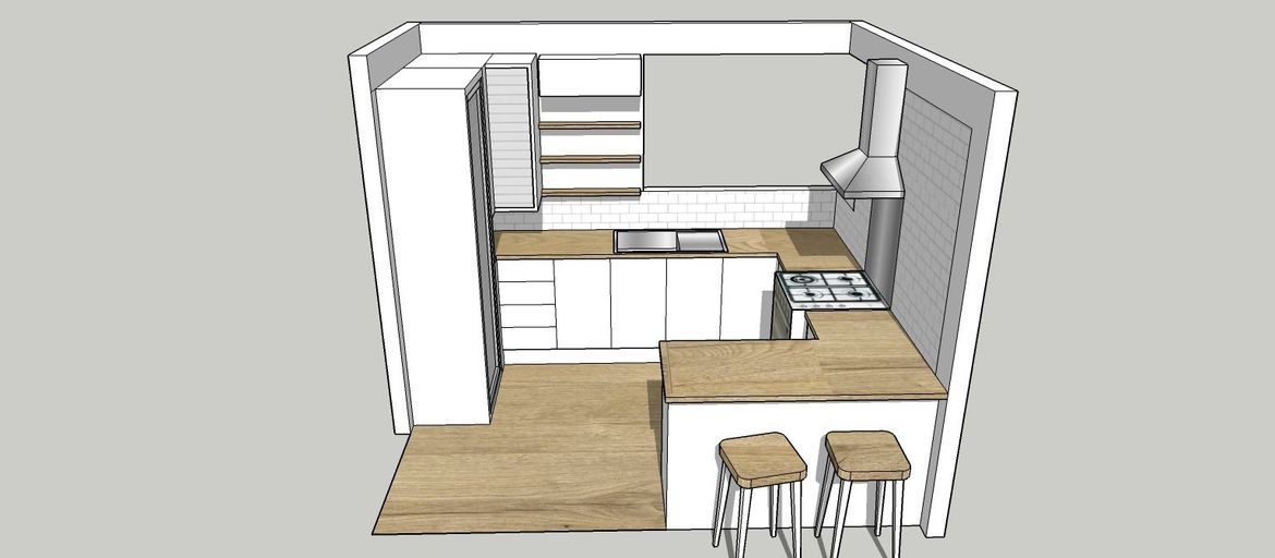 The panel off cuts can be turned into shelves below the aircon unit.