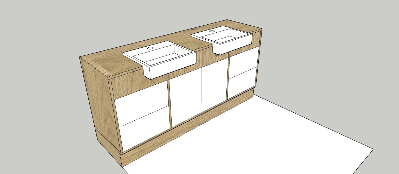 DIY Vanity with kickboard and panel coun... Bunnings community